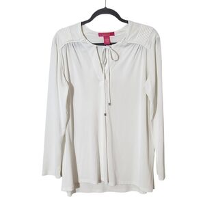 Catherine Malandrino White Peasant Top Size Large